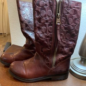 Coach Leather Mid-calf boots